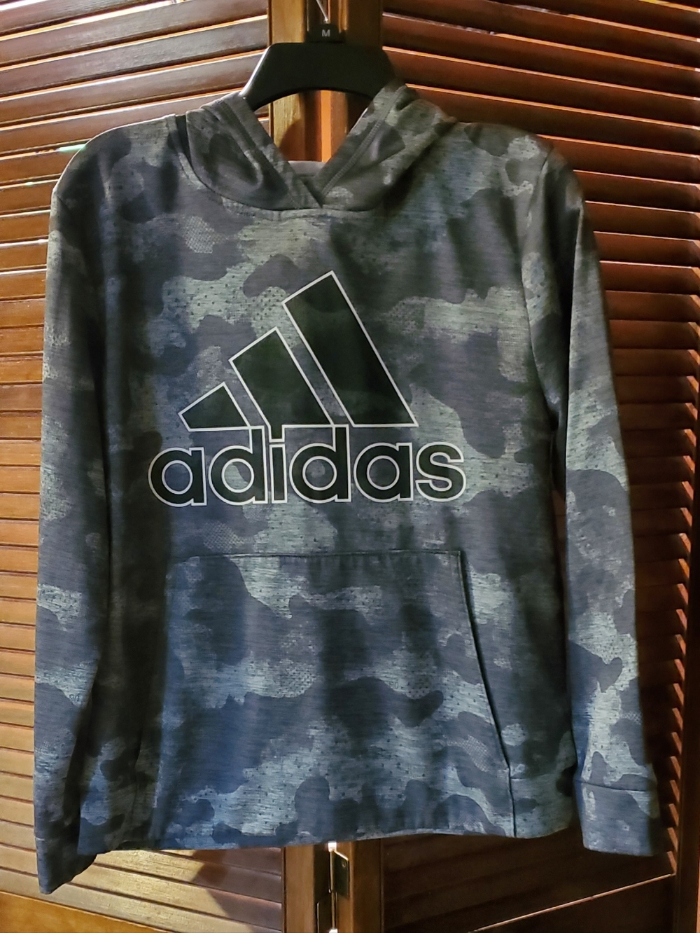 adidas Camouflage Logo Hoodie - Black & Gray